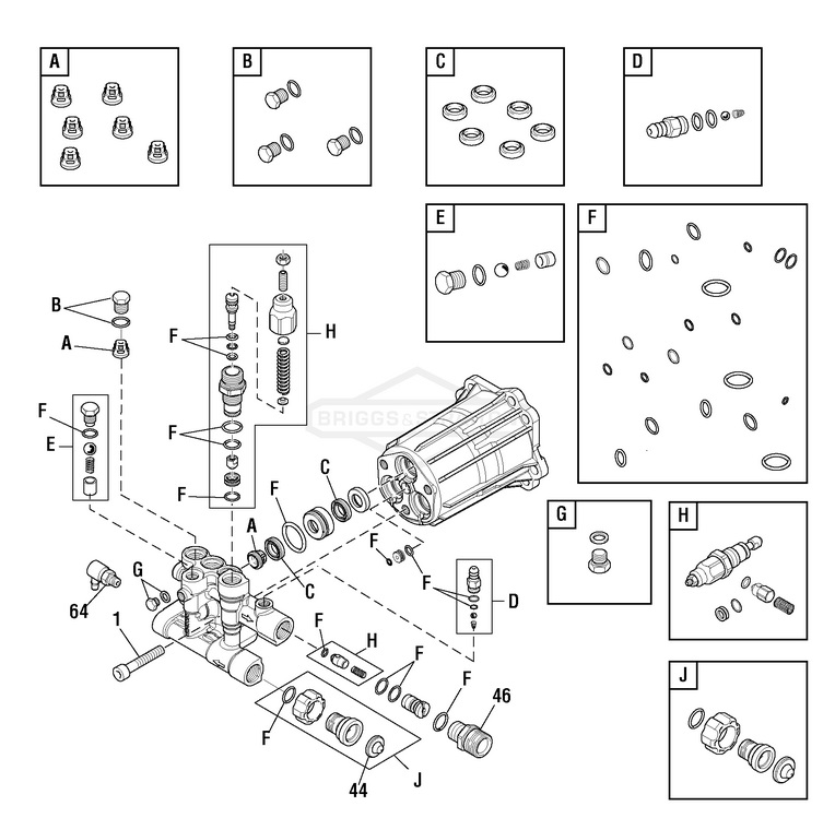 B&S Model 020689 with 709521 pump parts & rebuild kits